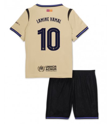 Barcelona Lamine Yamal #10 Borta Kläder Barn 2025-26 Kortärmad (+ Korta byxor)